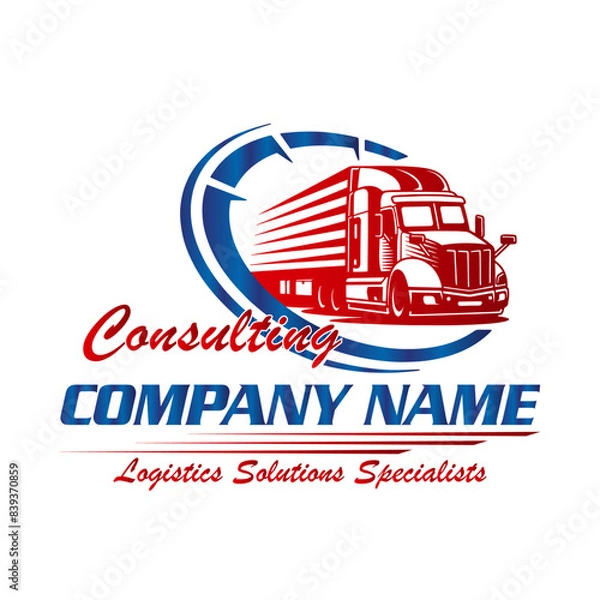 Fototapeta Consulting transport contract service logo design vector