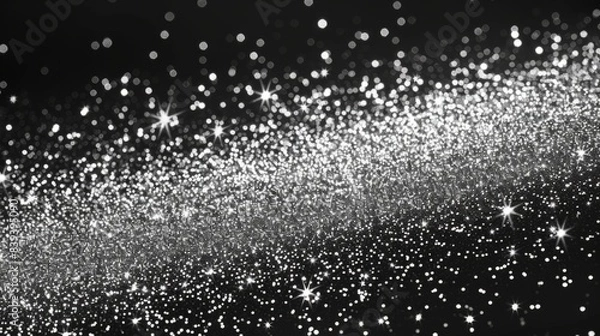 Fototapeta shiny silver glitter background sparkles metallic generative ai