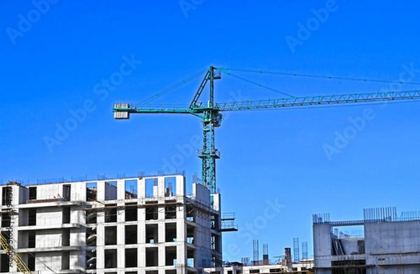 Obraz Crane and high-rise construction