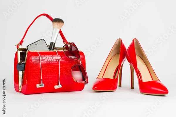 Fototapeta Open lady handbag.