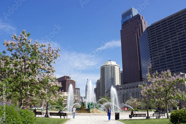 Obraz Swann Memorial Fountain, Logan Square, Filadelfia