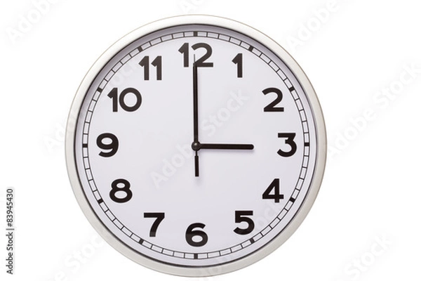 Fototapeta Wall clock isolated on white background