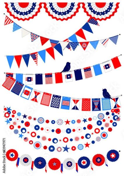 Fototapeta Set American decorations
