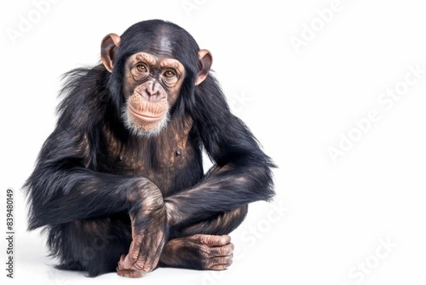 Fototapeta chimpanzee isolated on white