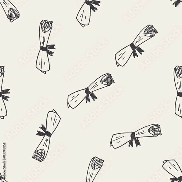 Fototapeta certificate doodle seamless pattern background