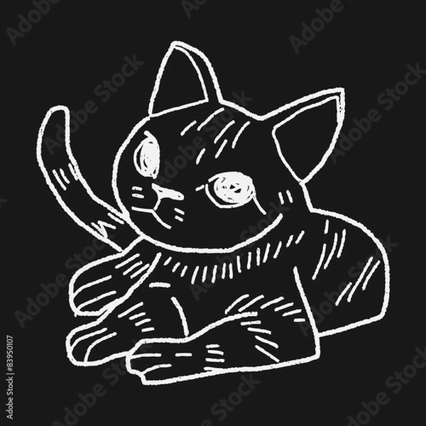 Fototapeta cat doodle drawing
