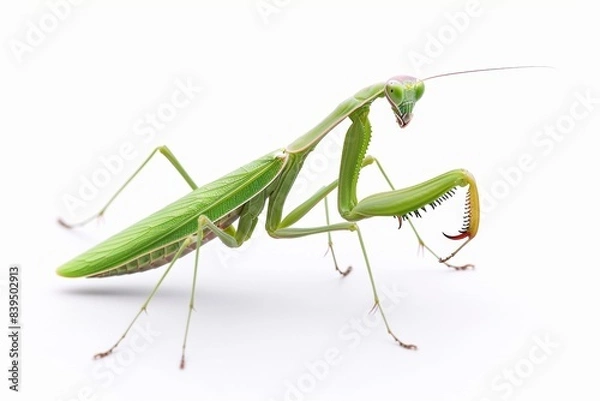 Fototapeta praying mantis isolated on white