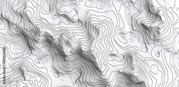 Obraz Vector contour topographic map background. Topography and geography map grid abstract backdrop. Business concept. Vector illustration