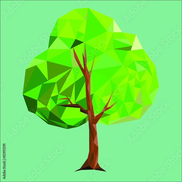Obraz tree low poly green