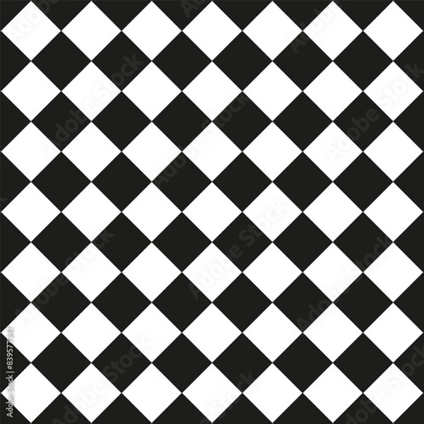 Fototapeta Checkered pattern background. Black and white. Geometric design. Vector illustration.