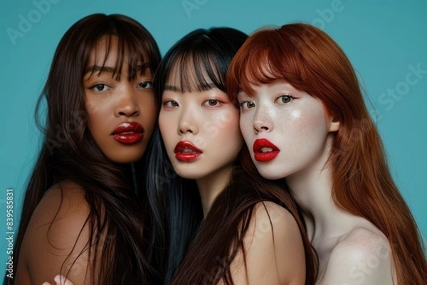 Fototapeta Resplendent models showcasing beauty