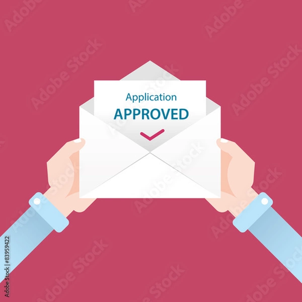 Obraz letter in envelope. application approved