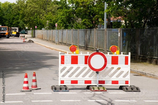 Fototapeta Straßensperre