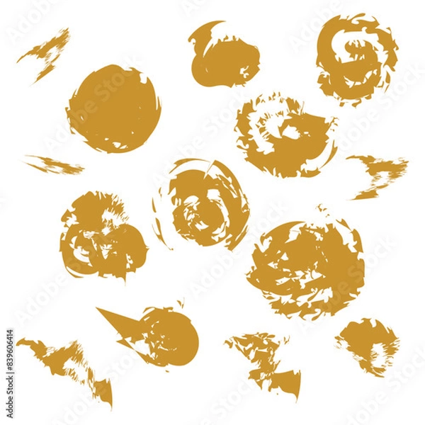 Fototapeta Set of paint brush stroke, ink splatter and artistic design elements, Dirty watercolor texture, box, frame, grunge background, Black pen marker shapes