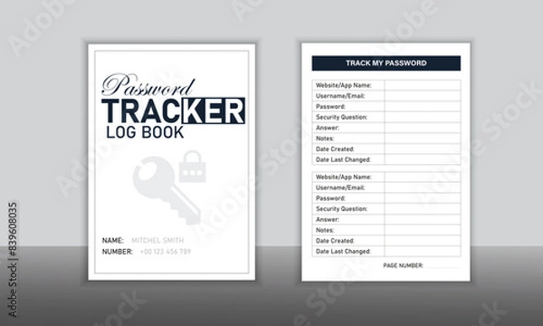 Obraz Password keeper logbook Set of password tracker logbook minimalist design template