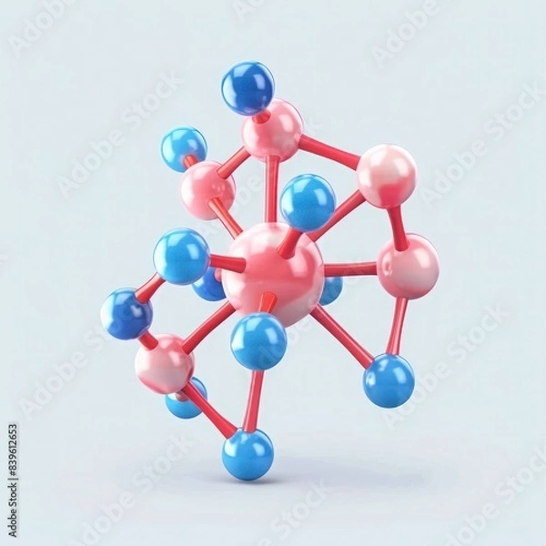 Fototapeta Asparagine, L-asparagine, Asn molecule. Asparagine (L-asparagine, Asn, N) amino acid molecule. Molecular model. 3D rendering