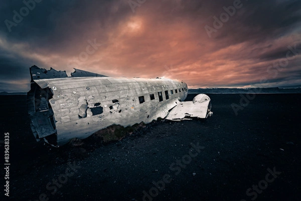 Obraz Flugzeugwrack / Island