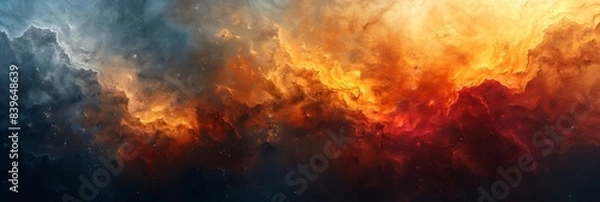 Obraz Luminescent Fusion Delve into depth of abstract painting where subdued warm cool color collide enhanced minimalist luminosity technique Each muted hue radiates understated intensity illuminating