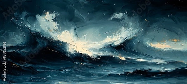 Fototapeta Serene Chaos Explore tranquil beauty found within chaos minimalist interpretation capture serenity amidst storm Delicate stroke of subdued color dance across canvas capturing subtle elegance of