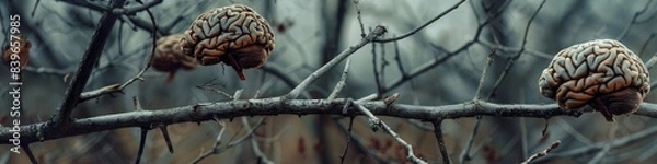 Fototapeta brains on tree branches.