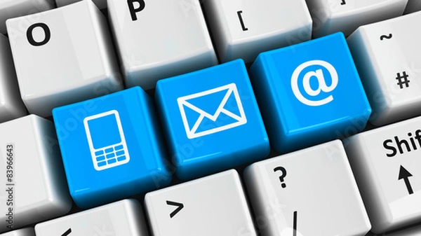 Obraz Computer keyboard blue contact