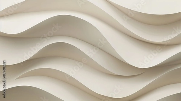 Obraz Gentle taupe wave abstract pattern, sophisticated and versatile, isolated on a white backdrop