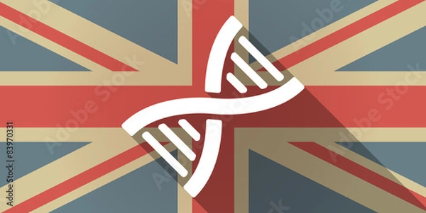 Fototapeta UK flag icon with a DNA sign