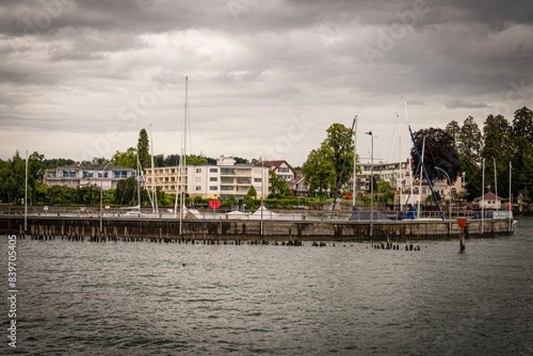 Obraz view of the harbor in the country
