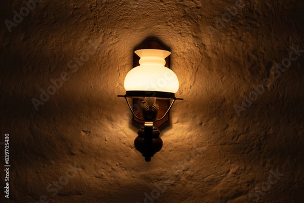 Obraz old lamp on wall