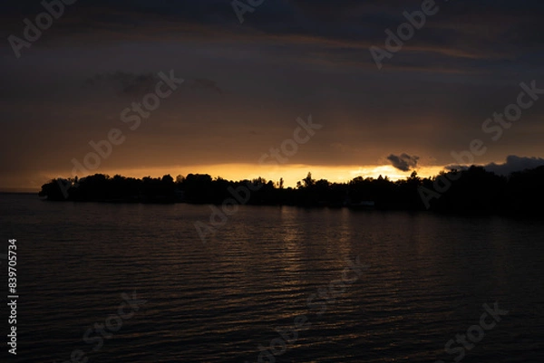 Obraz sunset over the lake