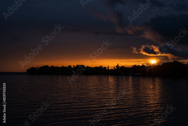 Obraz sunset over the lake