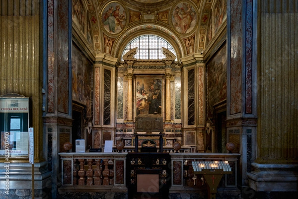 Fototapeta Cappella di Francesco Borgia,  side chapel at  Chiesa del Gesù, mannerist and baroque styled church in Rome, Italy