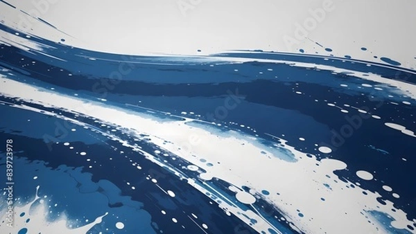 Obraz 青い流れの抽象的な背景イラストパターン4