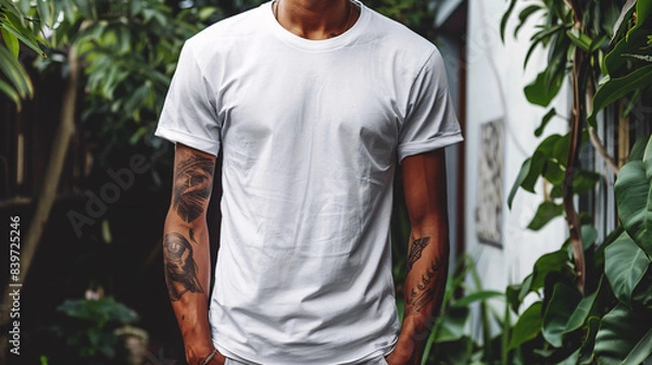 Fototapeta man in a white shirt