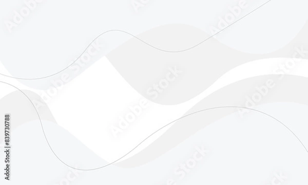 Fototapeta abstract white gray wave element vector background. abstract grey and white background