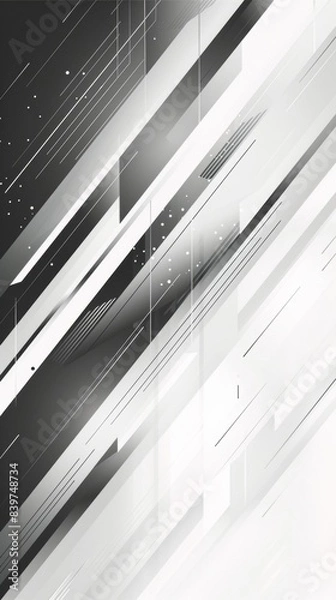 Fototapeta Abstract grey  background. Minimalist style cover template with vibrant perspective 3d geometric shapes collection. Ideal design for social media, cover, banner, flyer