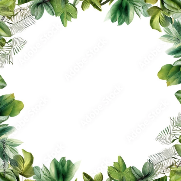Fototapeta green leaves frame