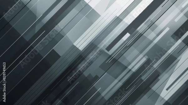 Fototapeta Abstract grey  background. Minimalist style cover template with vibrant perspective 3d geometric shapes collection. Ideal design for social media, cover, banner, flyer