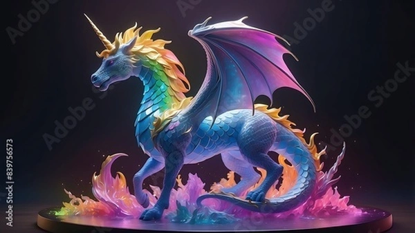 Fototapeta colorful pegasus background