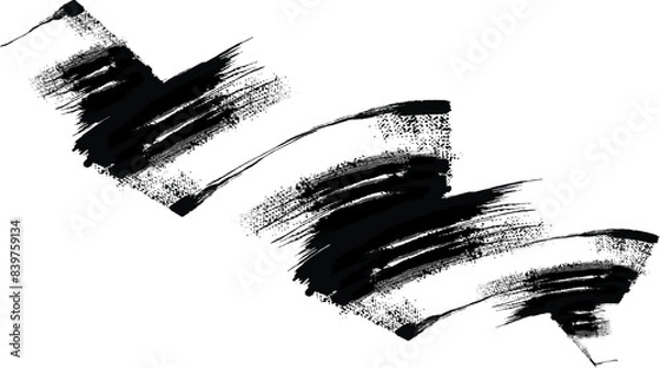 Fototapeta Artistic grungy creative brush stroke set, vector artistic black paint brush strokes, Flat Paint Brush Thin Short Background & Straight Lines Mix High Detail Abstract Vector Background Mix Set 