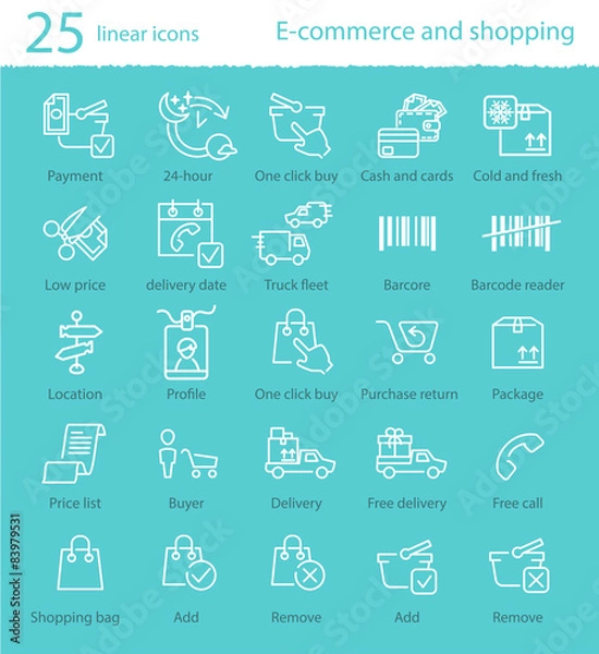 Fototapeta Vector e-commerce icons