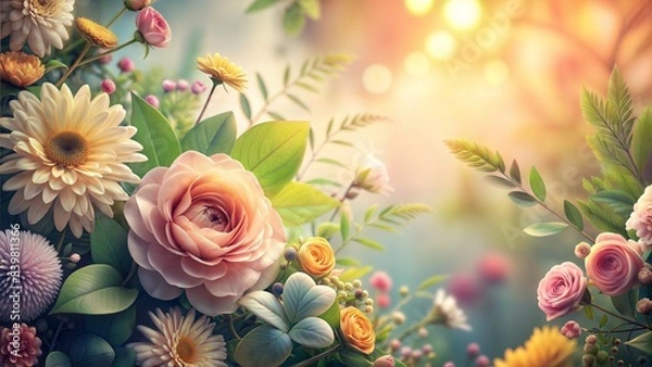 Fototapeta spring background with flowers