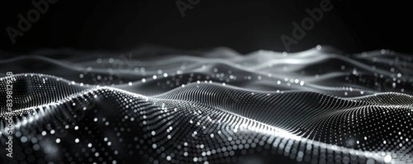 Fototapeta Futuristic Digital Wave Landscape