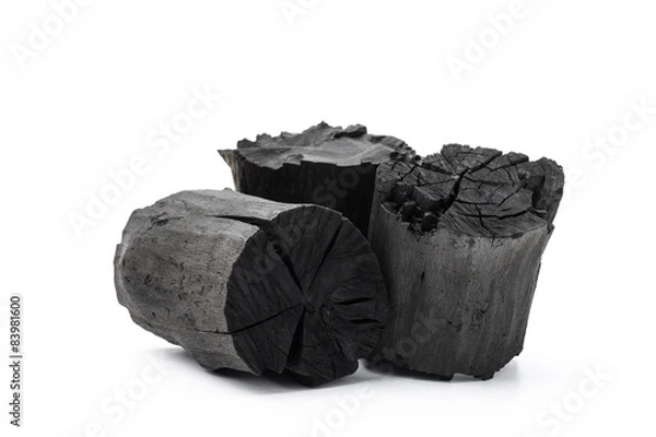 Obraz Charcoal isolated on white background