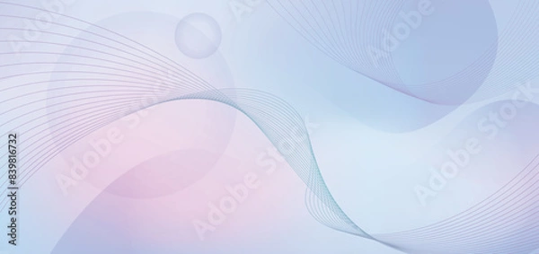 Obraz fondo vectorial minimalista abstracto de líneas de ondas en un fondo degradado celeste y rosado, elegante fondo moderno