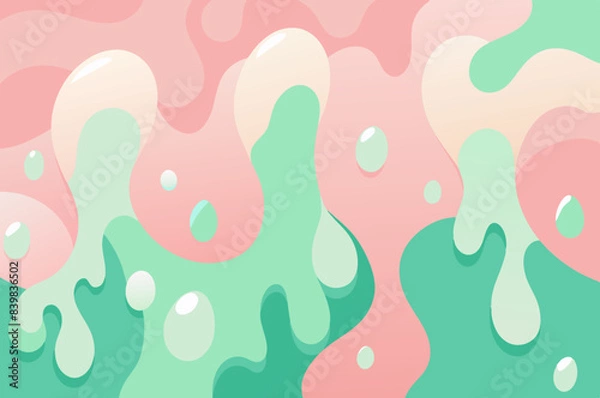 Fototapeta liquid shapes background with a watercolor effect in soft pink and light sage