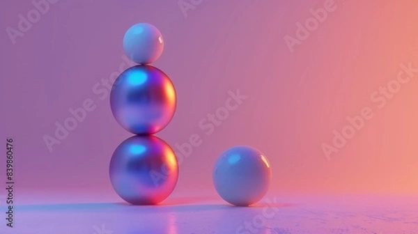 Obraz Colorful abstract spheres on gradient background