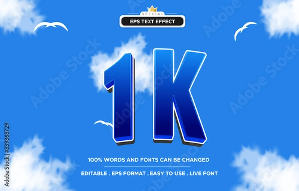 Fototapeta 1K Text Effect editable
