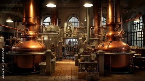 Fototapeta copper brewing equipment