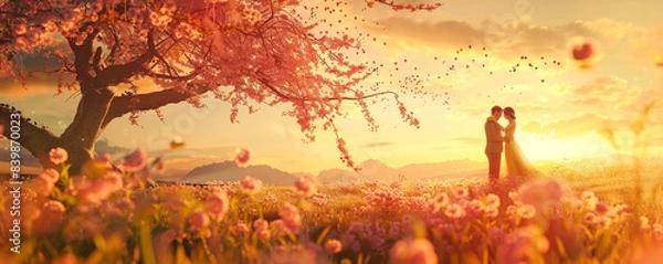 Obraz sunset in the grass